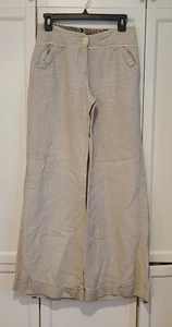 Anthropologie Mermaid Wide Leg Linen And Silk Pants Size 0 - Picture 1 of 8