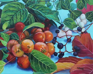 Fall/Autumn theme, Original artwork oil painting on stretched canvas, 16''x20" - Picture 1 of 10