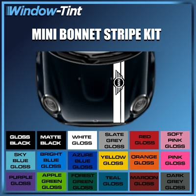 Für Mini COOPER S Eins Motorhauben Racing Streifen Aufkleber Vinyl Abziehbild - Bild 1 von 4