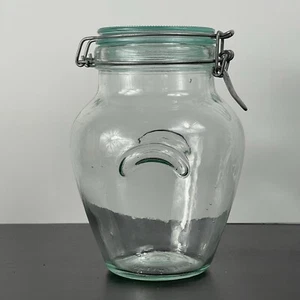 Hermetic A Bale Handle Jar Green Apple Ear Swing Lock Made in Italy 7.75 Vintage - Picture 1 of 11