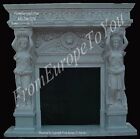 GREAT HAND CARVED MARBLE FIGURAL FIREPLACE MANTEL