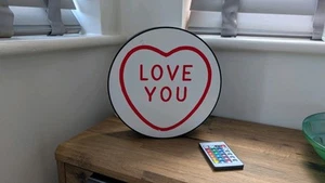 Love Hearts 💕🥰 RGB Mood Light Night Light Lightbox Gift Usb Powered - Picture 1 of 6