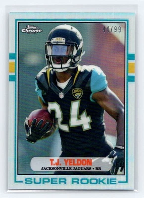 2015 Topps Chrome 1989 Super Rookie Refractor/99 TJ Yeldon #89-TY RC Foto 1 de 2