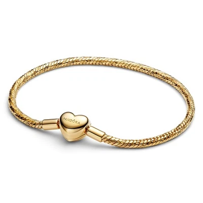 PANDORA Schmuck Damen-Armband Facettiert mit Herzverschluss Goldfarben 564236C00 - Bild 1 von 2