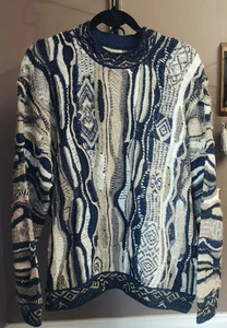 Coogi Sweater Mens Classic Vintage Brown & Blue Earth Tone Mocha men’s size M - Picture 1 of 9