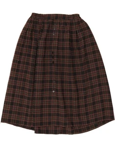 VINTAGE Womens Pleated Skirt W28 Medium Black Plaid BQ07 - Picture 1 of 3