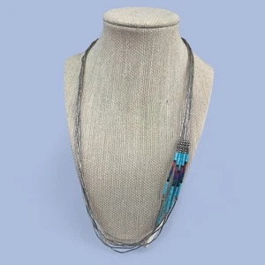 Collar SLV líquido nativo americano vintage turquesa 24 pulgadas - Imagen 1 de 5