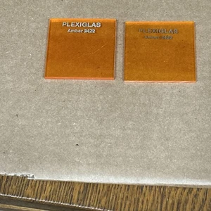 Hoja de plexiglás acrílico transparente naranja/ámbar #2422 = Lote de *2* (a8) - Imagen 1 de 6