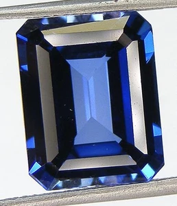 10,54 quilates EXCELENTE CORTE ESMERALDA 14,1x11,1 mm. CORINDÓN LABORATORIO ZAFIRO AZUL - Imagen 1 de 3