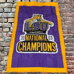 LSU Tigers 2003 National Champions House Flag 43"x26" VTG Geaux Tigers Evergreen - Picture 1 of 9