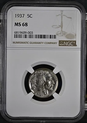 1937 BUFFALO NICKEL - NGC MS68 *Only 48 In This Grade by NGC* - Image 1 of 4