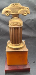 Vintage Cool Deco Butterscotch & Cherry Bakelite Car Auto Trophy - Picture 1 of 7
