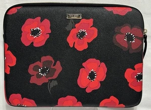 Funda para portátil Kate Spade en negro con flores rojas 13,5 x 10,5" - Imagen 1 de 11