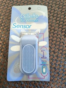 Gillette Sensor Excel Damen Griff Rasierer mit 1 Klinge USA Made Vintage 1999 Blau - Bild 1 von 5