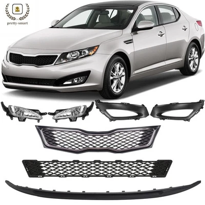 Kit de cubiertas de faros antiniebla de rejilla delantera superior/inferior para Kia Optima 2011-2013 SX/SXL Foto 1 de 4
