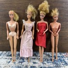 Lot of 4 Vtg 1966 Mattel Barbie Blonde Dolls w/Dresses Tan Lines Korea