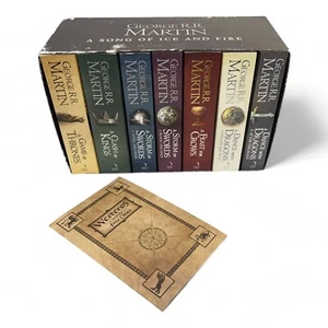 A Song of Ice and Fire Box Set George R.R. Martin 7 Books, Westeros Map Complete - Picture 1 of 24