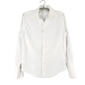Camisa SUITSUPPLY Esmoquin Algodón Blanco Formal Sólida Calce Ajustado Talla M - Imagen 1 de 9