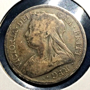 1893 GREAT BRITAIN HALF CROWN STERLING SILVER COIN .925 - QUEEN VICTORIA (875) - Picture 1 of 2