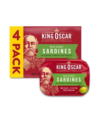 Wild Caught Sardines in Extra Virgin Olive Oil, 3.75 Ounce (Pack of 4) - Image 1 of 4