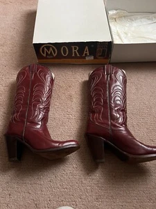 Tony Mora Damen Lederstiefel, Gr. 39,5; 6,5, Rot - Bild 1 von 8