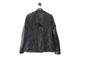 ISDA & Co Women's Jacket Size M Satin Metallic Black - Picture 1 of 10