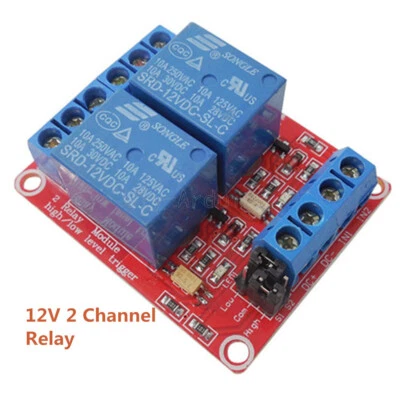 2-Kanal 12V Relaismodul Optokoppler High und Low Level Trigger für Arduino NEU - Bild 1 von 4