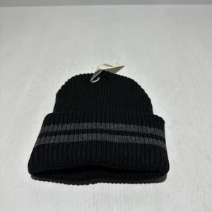 Nordstrom Rack Black Grey Acrylic One Size Winter Hat New - Picture 1 of 4
