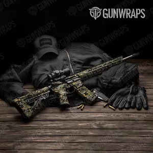 GunWraps Digital Militant Yellow Camo Premium AR-15 Vinyl Gun Wrap Matte USA - Picture 1 of 1