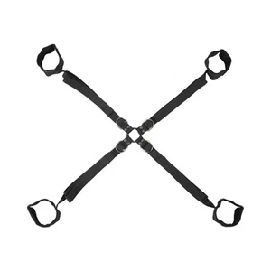 Sportsheets Velvet Noir Adjustable Hog Tie and Cuff Set Black - Picture 1 of 7