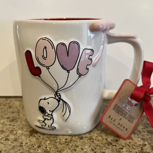 Rae Dunn Peanuts Tasse Snoopy Love Ballons Doppelseitig Kaffeebecher Brandneu - Bild 1 von 7