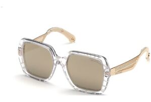 Roberto Cavalli RC 1106 27C Clear & Gold Over Size Sunglasses Frame 56-18-140