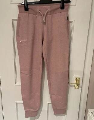 Superdry Women's Essential Logo Joggers Pink UK Size 10 Excellent Condition - Image 1 of 4