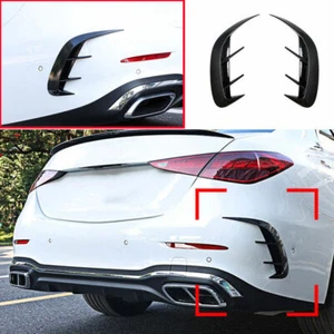 For Benz C-Class 2022-2023 ABS Carbon Fiber Rear Bumper Lip Spoiler Fins Canards - Picture 1 of 9