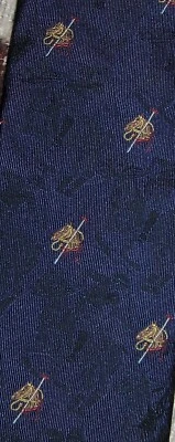 BROOKS BROTHERS Bordado Poni Caballo Polo Ecuestre 100% Seda Cuello Corbata Azul Foto 1 de 4