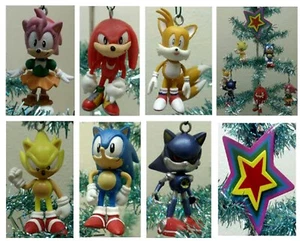 Sonic Weihnachtsschmuck 7-teiliges Set mit Schwänzen, Knöcheln, Sonic BRANDNEU - Bild 1 von 11