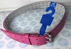 genuine leather belt Pink tow hole Strong Lock Size M 104cm Long X 35mm Wide