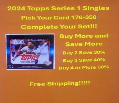 2024 Topps Serie 1 Tarjetas Base 176-350 - Tú eliges - Completa tu Set Envío Gratis Foto 1 de 4