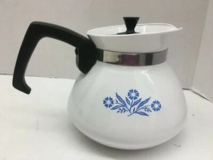 Vintage Corning Ware Blue Cornflower Stovetop Coffee/Teapot 6 Cups - Picture 1 of 8