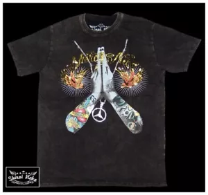 Camiseta Pray for Hell LA Dink Minute Alegría Calavera Shiroi Neko Piedra Lavada PEQUEÑA - Imagen 1 de 3