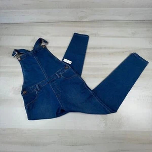 Spotted Zebra Girls Denim Overalls XL 12 Medium Wash Tapered Legs Casual - Picture 1 of 13