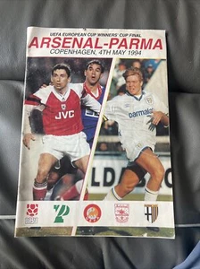 1994 CUP WINNERS CUP FINAL ARSENAL V PARMA PROGRAMME WITH TICKET - Picture 1 of 3