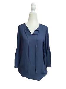 Anthropologie Violet & Claire Bluse Top Größe Small marineblau Glockenärmel neu mit Etikett - Bild 1 von 5