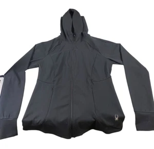 SPYDER ACTIVE HOODIE LADIES/ MEDIUM FULL-ZIP/ BLACK/ NWT! - Picture 1 of 5