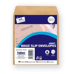 400 Wage Packet Brown Envelope Staff Payslip 100 x 110mm Printed Gummed Employee - Picture 1 of 2