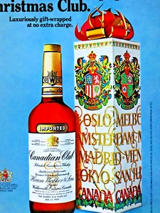 "Anuncio estampado original vintage Canadian Club Christmas 1973 8,5 x 11" - Imagen 1 de 4