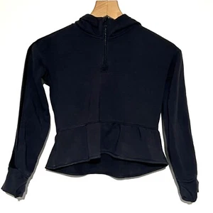 all in motion Girls Black Hoodie Velvet Arm Stripe Althletic Fitness Youth 6-7 - Picture 1 of 9
