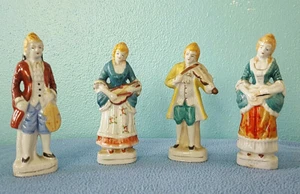 Lot of 4 Vintage Violin Ceramic Figurines musicians Japan 5"   No Chips/Cracks - Picture 1 of 5