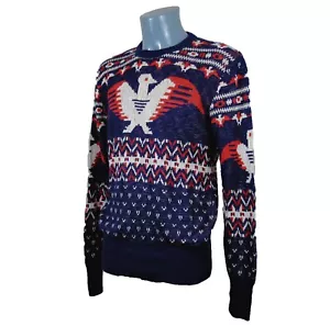 POLO by RALPH LAUREN Mens FAIR ISLE Aztec Eagle Cotton Linen Pullover Size S - Picture 1 of 9