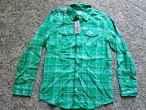 Boy's Size XXL 18 Long Sleeve Green Plaid Button Up Shirt Cat & Jack BNWT - Picture 1 of 1